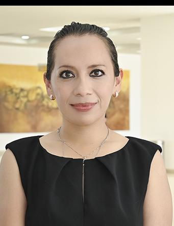 Es la foto de perfil de una nefróloga en Ciudad Juárez de Hospital Angeles Ciudad Juárez. La doctora viste una blusa negra, cabello recogido y aretes.
