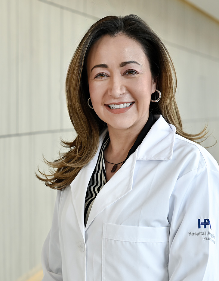 Es la foto de perfil de una dermatóloga en Puebla de Hospital Angeles Puebla.