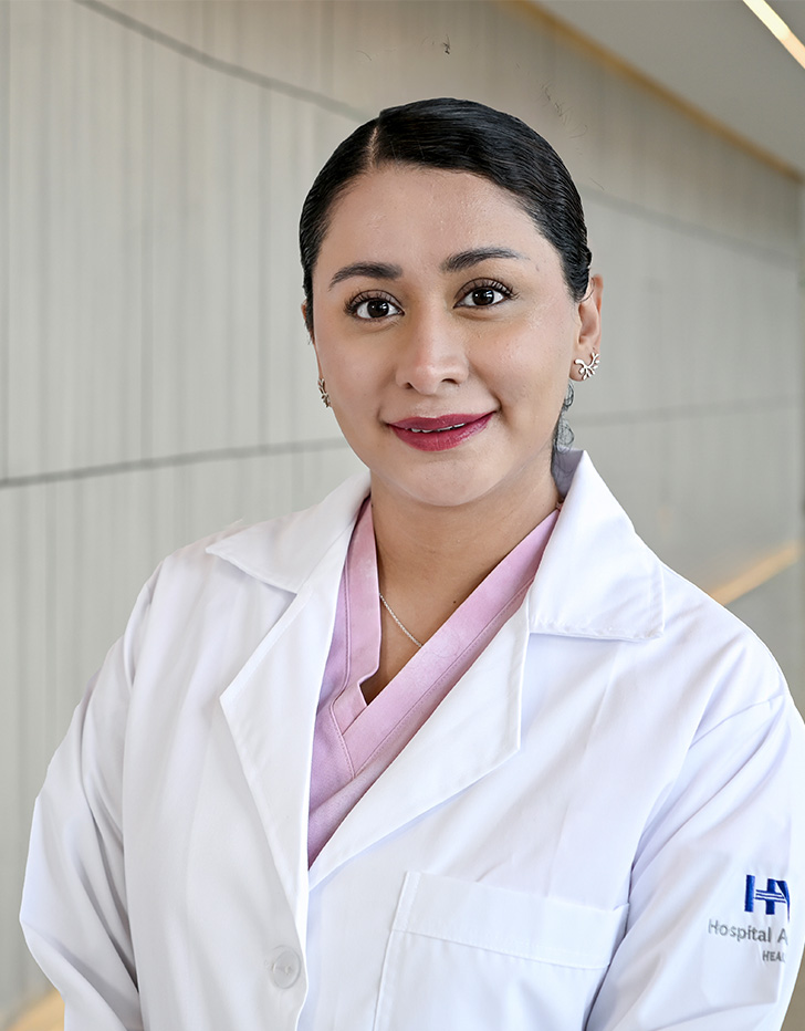 Es la foto de perfil de una ginecóloga y obstetra en Puebla de Hospital Angeles Puebla.