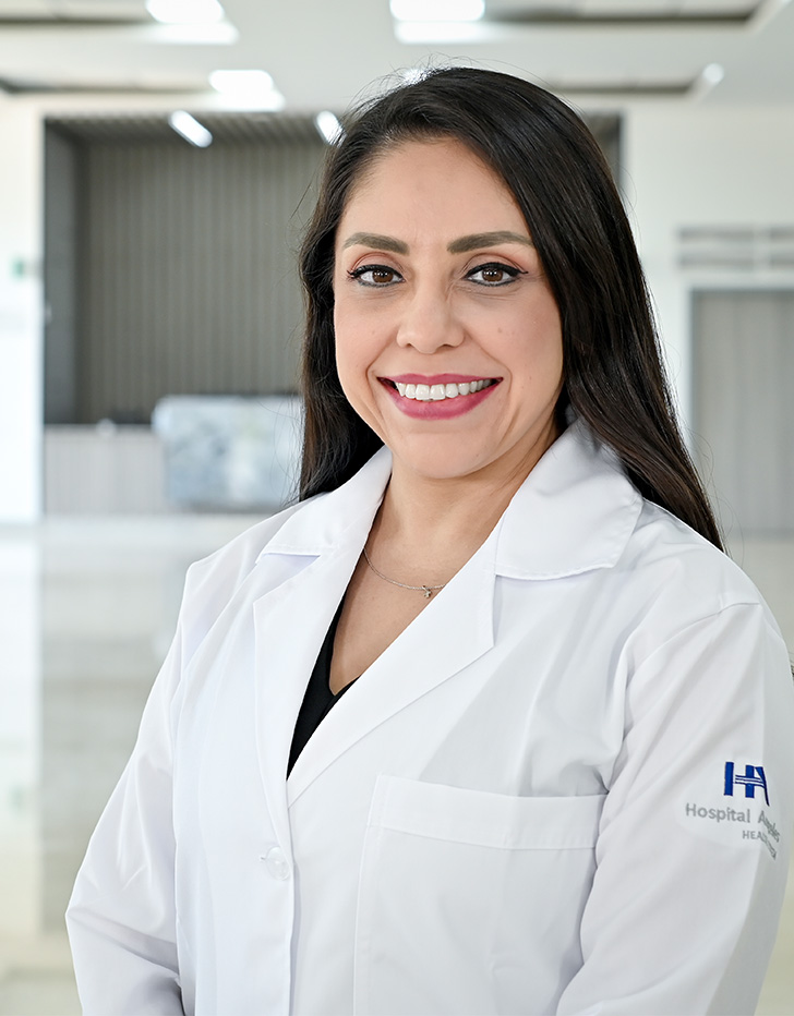 Es la foto de perfil de una cirujana pediátrica en Tampico de Hospital Angeles.