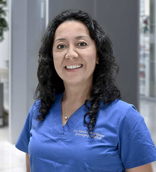 Es la foto de perfil de una ginecóloga y obstetra en Huixquilucan de Hospital Angeles Lomas.