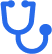 Icono estetoscopio color azul